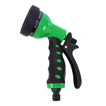 Pistol de Udat/Stropit cu 8 Functii, 4 Accesorii Incluse, Maner Ergonomic, 20 cm, Verde/Negru, Ideal pentru Irigarea Gradinii si Spalare Auto
