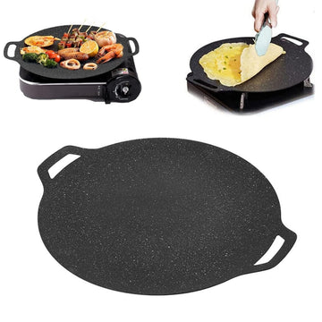 Tigaie japoneza plata pentru clatite, lipii si gratar, cu manere laterale, 36 cm