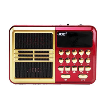 Radio portabil FM, MP3 portabil digital, cu ecran LCD, lanterna LED, USB, card SD, Mufa Jack, baterie reincarcabila, Conectivitate Bluetooth, Rosu