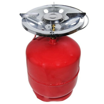 Butelie camping 5L cu arzator integrat solutie portabila cu alimentare GPL pentru gatit in aer liber, omologare