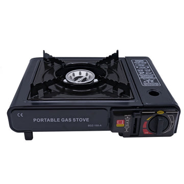 Arzator camping, aprindere automata, combustibil dual, negru