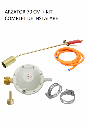 Arzator parlitor 70 cm. complet ,kit 3 m ,ceas butelie ,coliere,stut presiune inalta