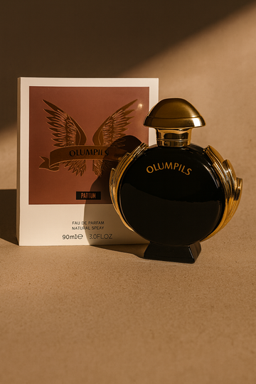 OLUMPILS Parfum Eau de Parfum 90 ml – Aromă Intensă, Sticlă Premium cu Accente Aurii