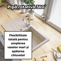 Baterie de bucatarie flexibila cu finisaj bej granulat, rezistenta la temperaturi inalte potrivit pentru orice chiuveta