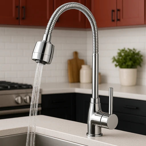 Baterie bucatarie ITALOMIX, pipa flexibila, dispersor, racorduri, monocomanda, cartus ceramic