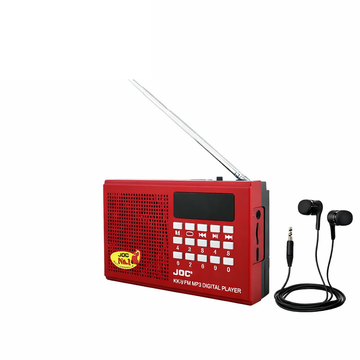 Radio portabil JOC FM, MP3, USB, slot card, afișaj digital, +casti fir , antenă telescopică