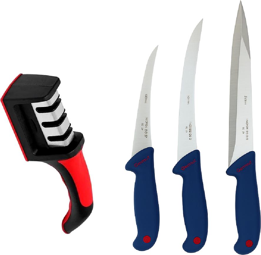 Set 3 cutite profesionale dezosat ,transat ,dezosat ,injunghiat ,fabricate din otel inoxidabil de  clitate superioara  + dispozitiv de ascutit cutite