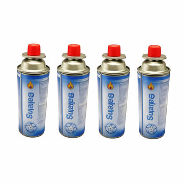 Cartuș Gaz Butan 220 g 4 buc, cu Supapă de Siguranță, pentru Aragaz și Arzător Portabil, Utilizare Camping și Exterior