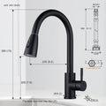 Baterie de bucatarie, Inox, Dus extensibil, Rotire 360, Negru