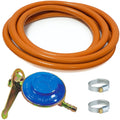  Aragaz portabil cu 3 ochiuri, model 2855 alimentare butelie ALB + Ceas regulator butelie gaz GPL, furtun 3 metri, 2 coliere otel