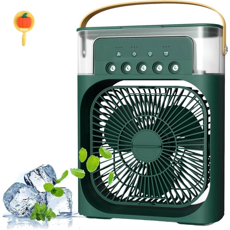 Ventilator portabil Ronyes, umidificator, aromaterapie, verde, alimentare USB