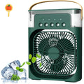Ventilator portabil Ronyes, umidificator, aromaterapie, verde, alimentare USB