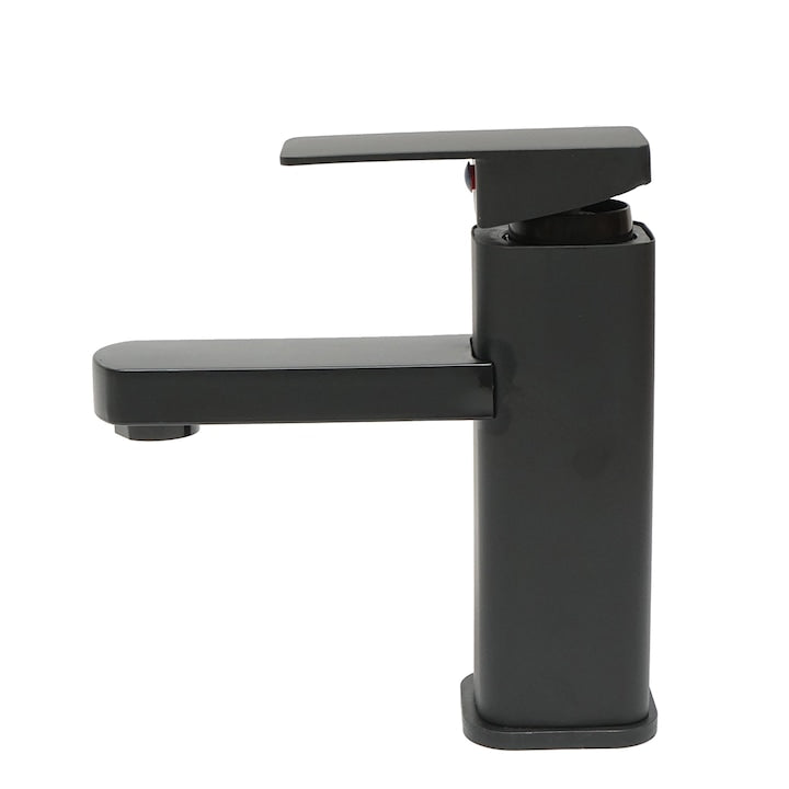 Baterie lavoar monocomanda, finisaj negru mat, montaj stativ, material otel inoxidabil, accesorii incluse