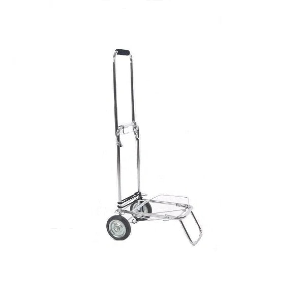 Carucior, cadru si roti metalice, pliabil, cromat, pentru piata + Husa rezerva pentru carucioarele de cumparaturi, culoare neagra