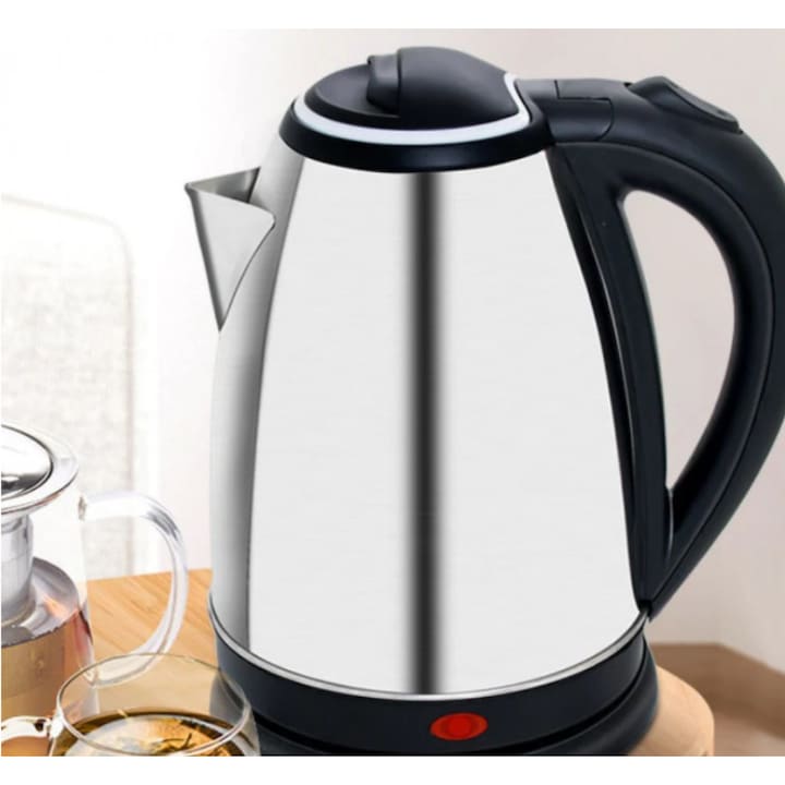 Cana Fierbator Electric, Inox, Capacitate de 2L, Oprire Autoamata, Protectie Supraincalzire, Argintiu