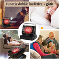 Incalzitor Portabil pe Gaz 2-in-1 cu Functie de Aragaz, Putere 1.5 kW, Aprindere Piezoelectrica, Compatibil cu Cartus Gaz Butan 220g, Ideal pentru Camping, Cort, Rulota, Pescuit, Negru