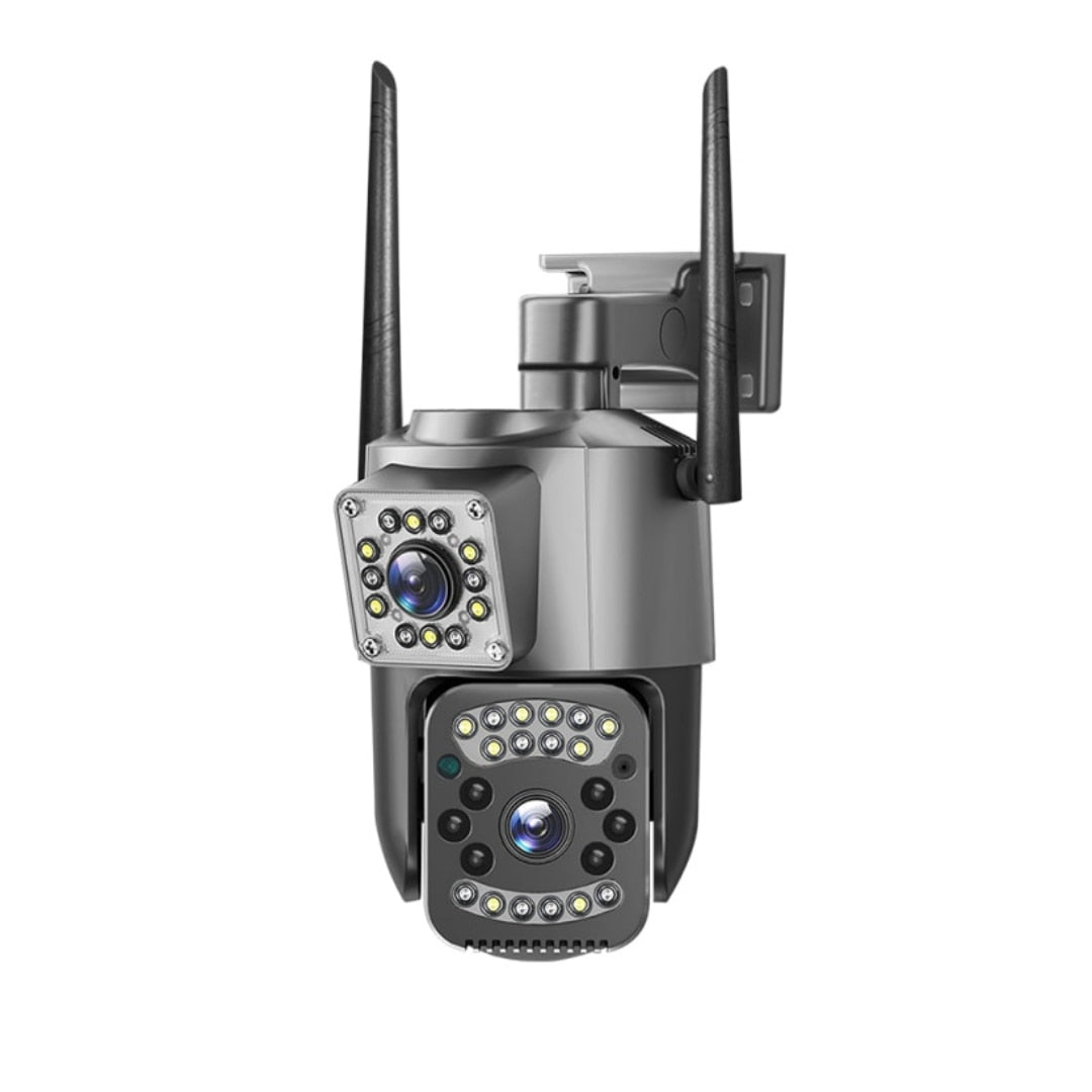 Camera Supraveghere WiFi Exterior 2 in 1 Viziune Duala, Full HD, Rezistenta la Apa, Compatibila Android/iOS