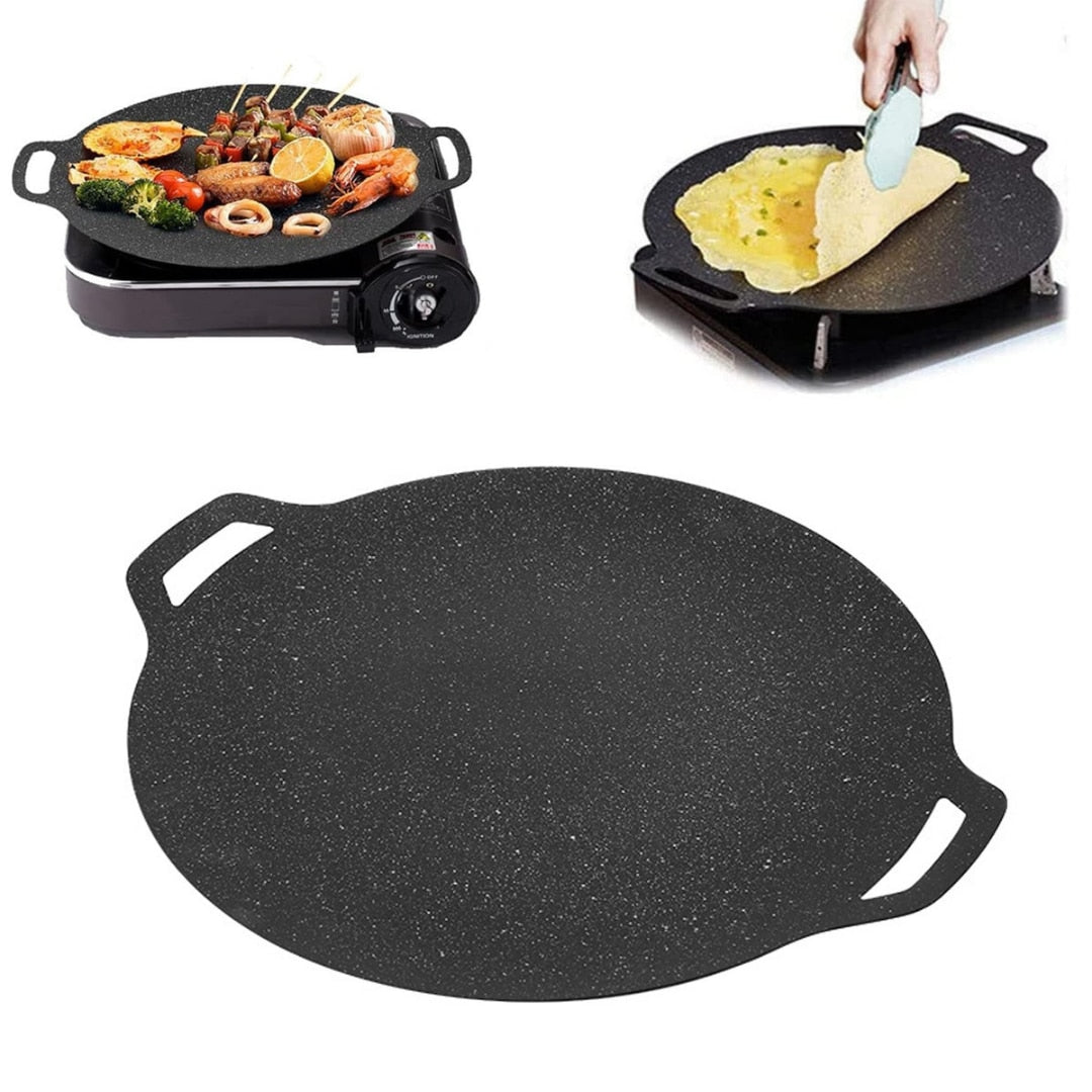 Tigaie japoneza plata pentru clatite, lipii si gratar, cu manere laterale, 36 cm