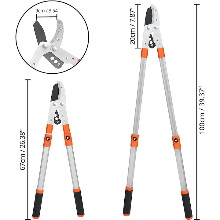 Foafeca extensibila pentru taiat crengi, lungime maxima 100, 5 cm, diametrul maxim de taiere 40 mm