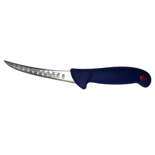 Cutit profesional pentru macelarie, 29 cm, cu alveole, dezosat si fasonat, otel carbon, maner anti alunecare