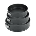 Set 3 forme pasca, tort, prajituri cu baza detasabila, 24, 26 si 28 cm, 3 L / 3.5L / 4, forma rotunda, negru