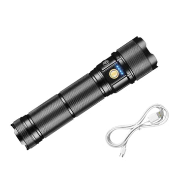 Lanterna LED profesionala, 300W, 7 moduri de iluminare, zoom telescopic, acumulator, incarcare USB, IP65