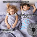 Ventilator Vertical cu Inaltime Reglabila 3 Trepte de Viteza, Design Modern, Silentios, Negru