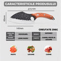 Cutit Satar Japonez Profesional, Lama Forjata din Otel Carbon, Maner Ergonomic din Lemn