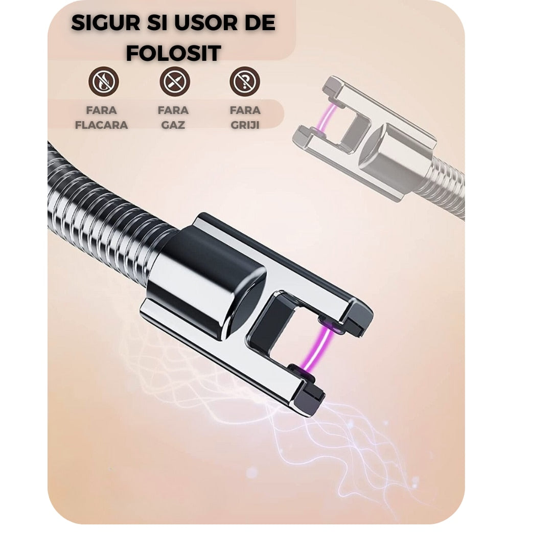 Bricheta Electrica USB cu Gat Flexibil, Fara Flacara, Reincarcabila, Sigura si Eco-Friendly, Gold