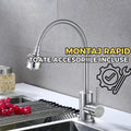 Baterie bucatarie ITALOMIX premium, pipa flexibila 360°, inox SUS304, finisaj satinat, jet reglabil, cartus ceramic, design modern si durabil,1250 g
