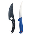 Set 2 Cutite Profesionale Macelarie & Bucatarie, Cutit Japonez Forjat Manual 27.5 cm + Cutit Curbat pentru Dezosat 28 cm, Otel Inoxidabil, Maner Lemn & Plastic, Ergonomice
