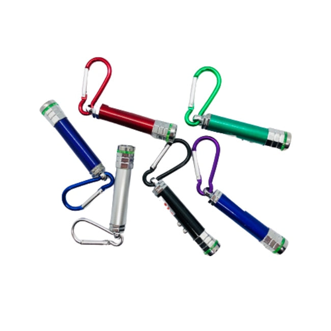 Pachet 6 lanterne tip breloc cu 2 led-uri si laser pointer rosu, tcb23