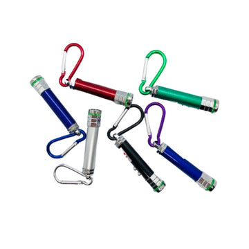 Pachet 6 lanterne tip breloc cu 2 led-uri si laser pointer rosu, tcb23
