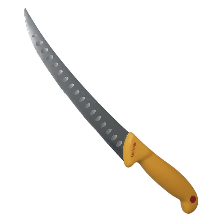 Cutit cu caneluri lama 20cm, galben, TS-31342