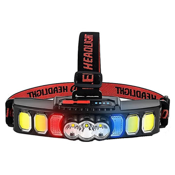 Lanterna Frontala LED Reincarcabila, 6 Moduri, 18000 Lumeni, Lumina Rosie, USB, Ideala pentru Camping, Drumetii, Pescuit