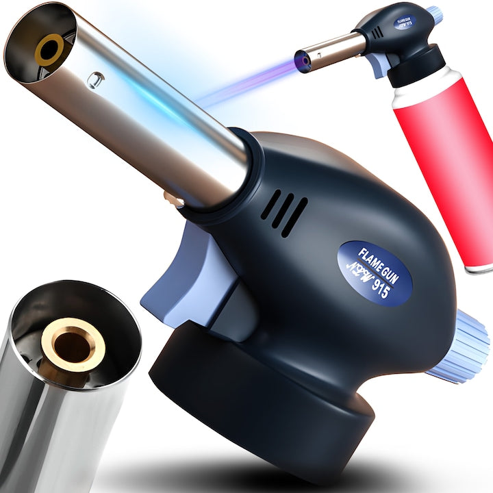 Arzator Gaz RETOO HandyTools, Aprindere Piezoelectrica, Reglare Flacara 1300°C, Compatibil Cartuse TS-700, Montaj TWIST, Ideal pentru Gratar, Modelare Plastic, Incalzire, Indepartarea Vopselei, Desfacere Suruburi Ruginite si Multe Alte Activitati, Negru