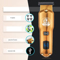 Masina profesionala de tuns VGR V927, USB, Display LCD, 4 capete interschimbabile, aurie, 600mAH