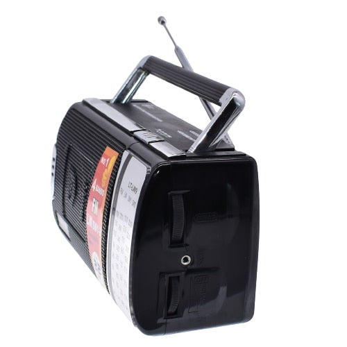 Radio Portabil cu 4 benzi de receptie FM/LW/SW1/SW2, Alimentare 220V / baterii 3x1.5v R20 Leotec, Negru, LW9