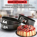 Set 3 forme pasca, tort, prajituri cu baza detasabila, 24, 26 si 28 cm, 3 L / 3.5L / 4, forma rotunda, negru