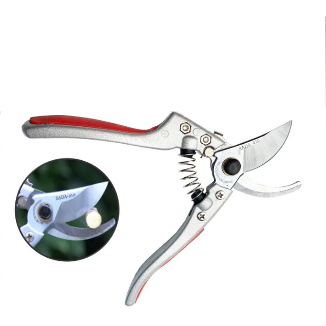 Foarfeca pentru vie si pomi otel-inox, 200mm, gri/rosu, arc rezerva inclus