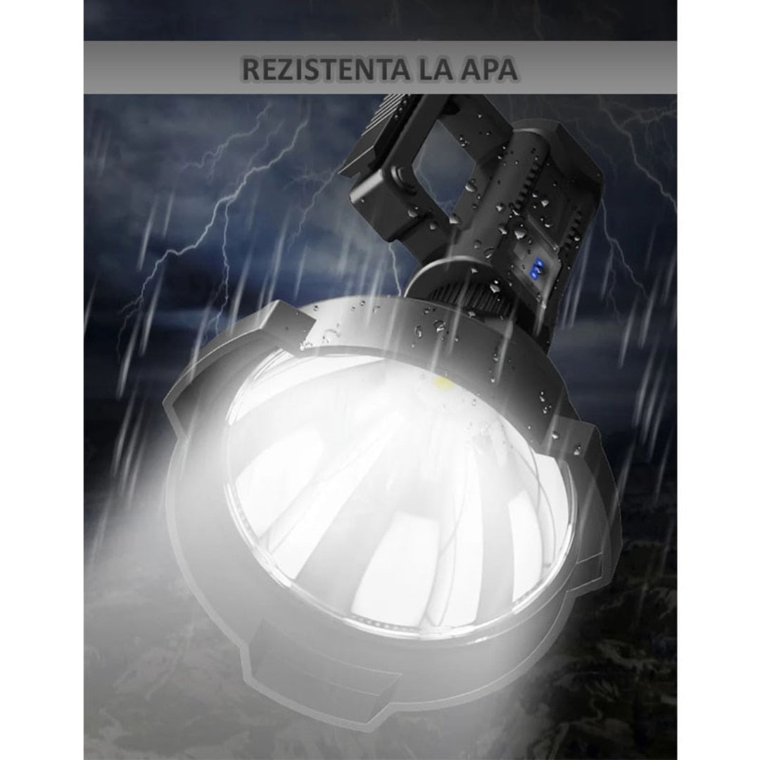 Lanterna LED Reincarcabila cu Maner si Functie Powerbank 4 Moduri de Iluminare, Rezistenta la Apa