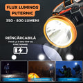 Lanterna Frontala LED, Reincarcabila, 800lm, Zoom, Senzor Miscare, IP65, Autonomie 8h, Reglabila 90°