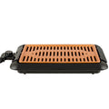 Gratar fara Fum HAUSBERG HB-537 SMOKELESS BARBEQUE, 1250W, Zona de gatit: 23cm x 36cm, Negru + Scandura De Taiat, Manopera Solida, Stabila, Maner Pentru Agatare, 38 x 28 cm
