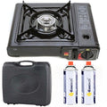 Aragaz Portabil Camping cu Valiza si 2 Cartuse Gaz Butan Gastech, Un Ochi, Aprindere Piezoelectrica, Putere 2.2 kW, Ideal pentru Drumetii, Gratar, Pescuit, Outdoor