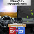 Parasolar Auto Pliabil, pentru Masina, in Forma de Umbrela, 120 cm x 60 cm, Rezistent UV, Negru-Argintiu