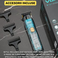 Aparat de tuns profesional V961, lama inox, 5W, baterie 1200mAh, display LED, accesorii incluse
