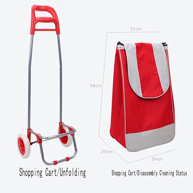 Carucior de piata pliabil, cadru din aluminiu, capacitate maxima 35kg