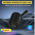 Boxa Portabila Bluetooth, 1200mAh, 5W, LED RGB, USB/FM/AUX, TWS, Hands-Free, 9 cm, negru