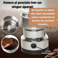 Rasnita electrica din inox 150W pentru cafea boabe, condimente si cereale cu lame ascutite si recipient 100 ml, usor de curatat