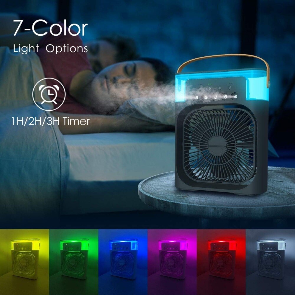 Ventilator portabil Ronyes, umidificator, aromaterapie, verde, alimentare USB